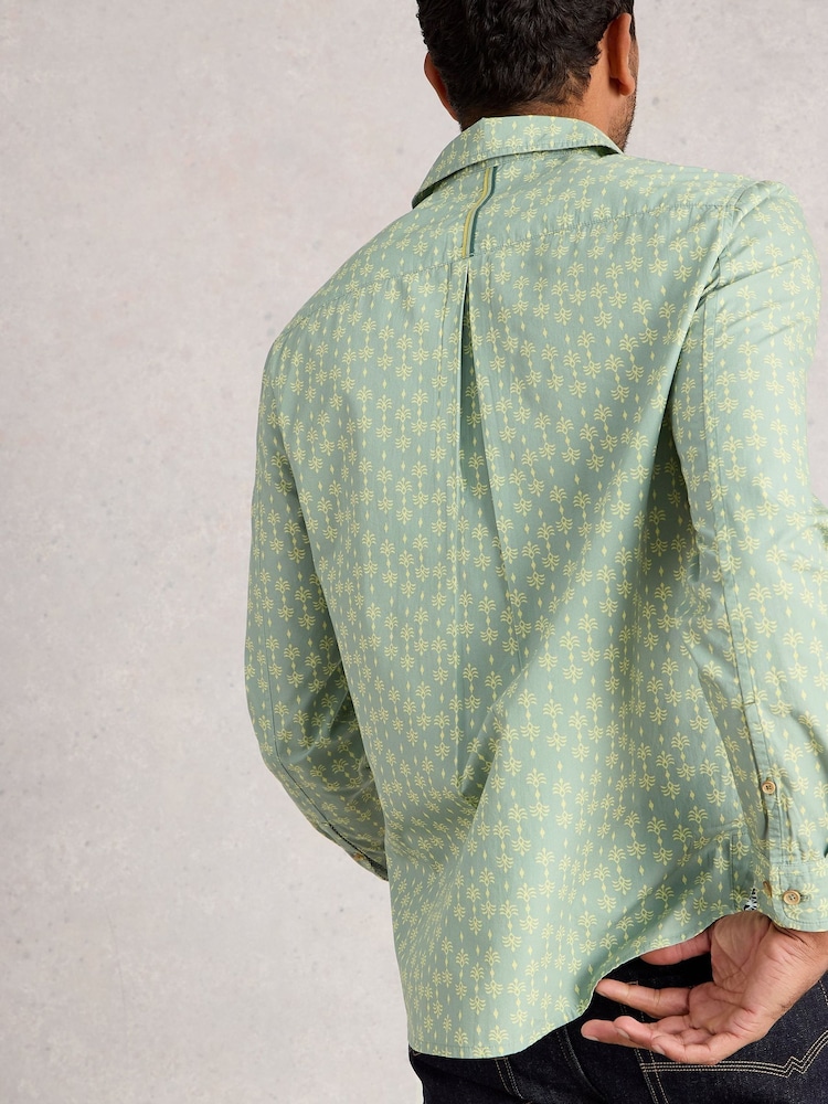 White Stuff Green Finsbury Batik Print Shirt - Image 2 of 6