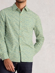 White Stuff Green Finsbury Batik Print Shirt - Image 3 of 6