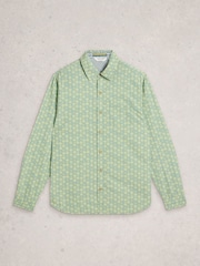 White Stuff Green Finsbury Batik Print Shirt - Image 5 of 6