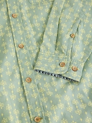 White Stuff Green Finsbury Batik Print Shirt - Image 6 of 6