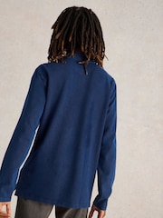 White Stuff Blue Long Sleeve Utility Polo Shirt - Image 2 of 6