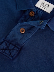 White Stuff Blue Long Sleeve Utility Polo Shirt - Image 6 of 6