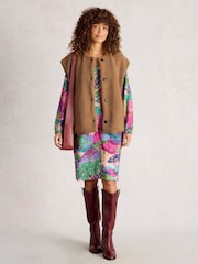 White Stuff Brown Borg Gilet - Image 1 of 6
