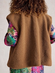 White Stuff Brown Borg Gilet - Image 3 of 6