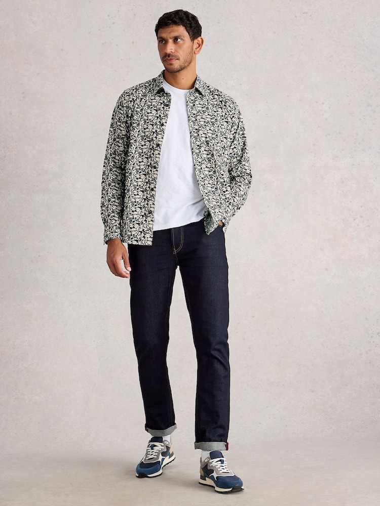 White Stuff Blue Salcombe Fish Print Shirt - Image 1 of 6