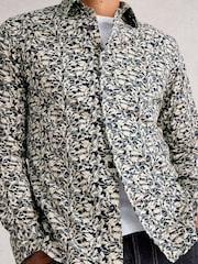 White Stuff Blue Salcombe Fish Print Shirt - Image 4 of 6