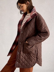 White Stuff Purple Marlowe Reversible Coat - Image 3 of 7