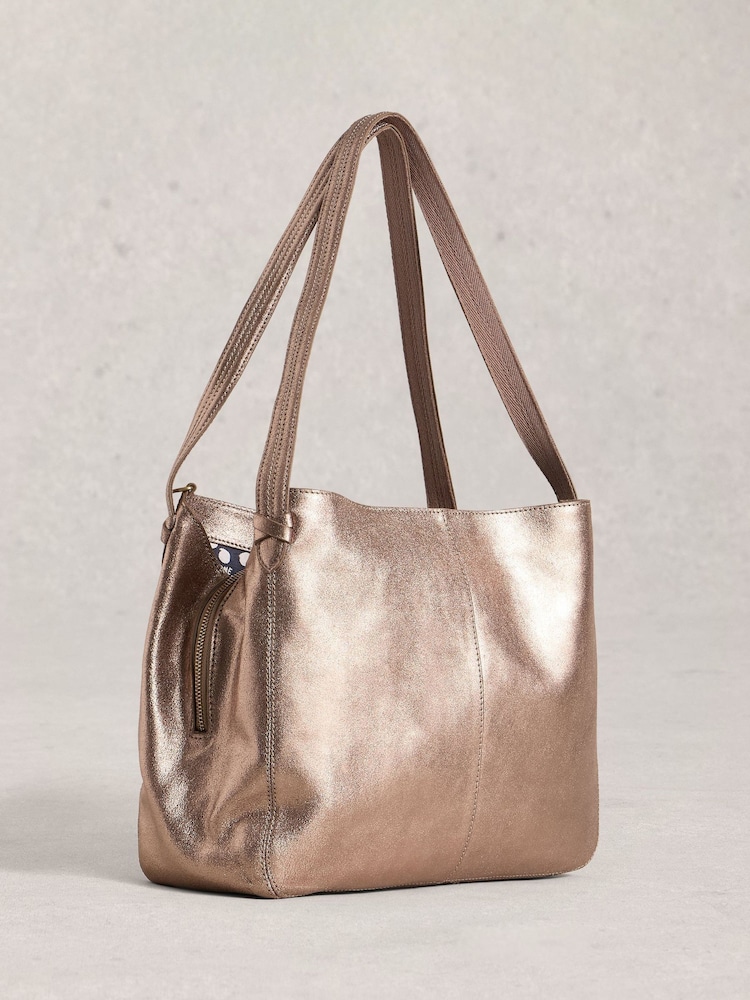 White Stuff Gold Hettie Leather Bag - Image 2 of 4