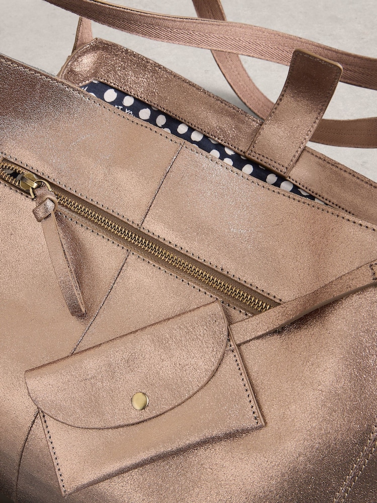 White Stuff Gold Hettie Leather Bag - Image 4 of 4