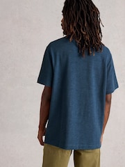 White Stuff Blue Harrington Heavy Weight T-Shirt - Image 3 of 6