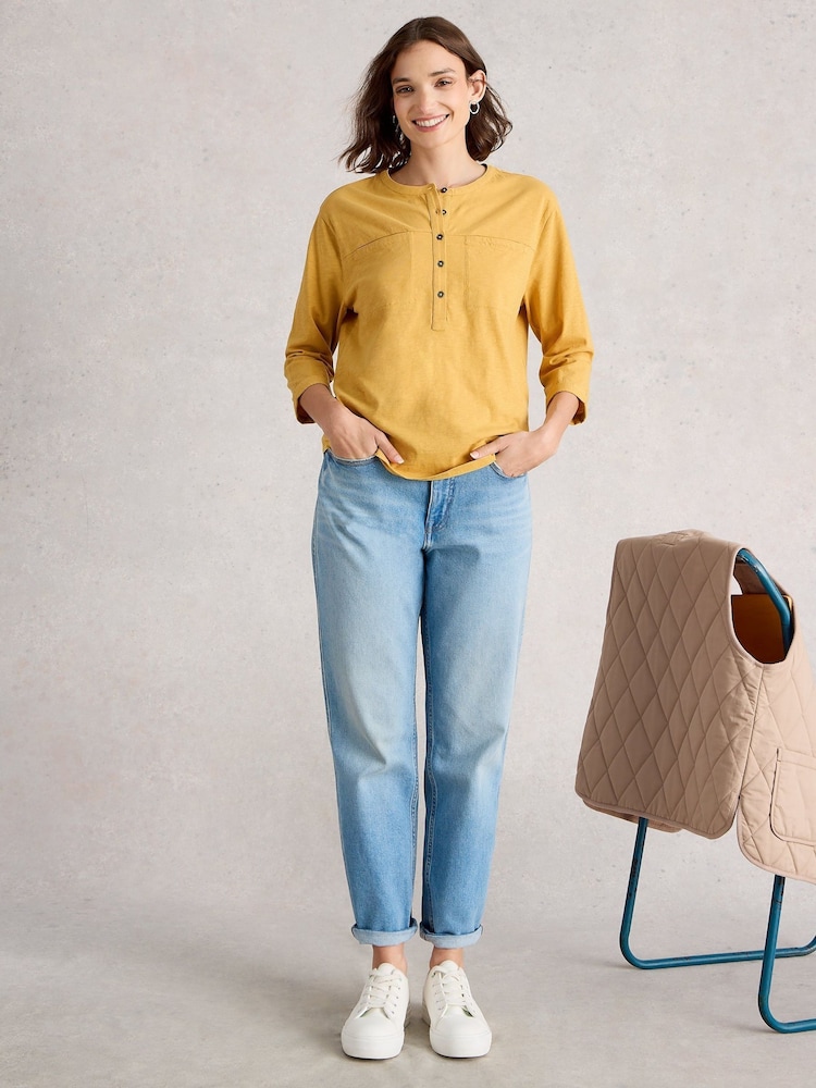 White Stuff Yellow Beth 3/4 Sleeve Shirt - Image 1 of 6 White Stuff Yellow Beth 3/4 Sleeve Shirt - Image 1 of 6