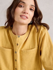 White Stuff Yellow Beth 3/4 Sleeve Shirt - Image 3 of 6