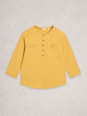 White Stuff Yellow Beth 3/4 Sleeve Shirt - Image 5 of 6