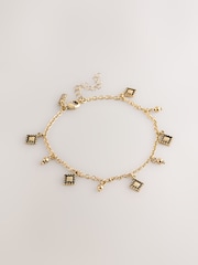 Gold Tone Charm Drop Anklet - Image 2 of 4