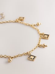 Gold Tone Charm Drop Anklet - Image 3 of 4