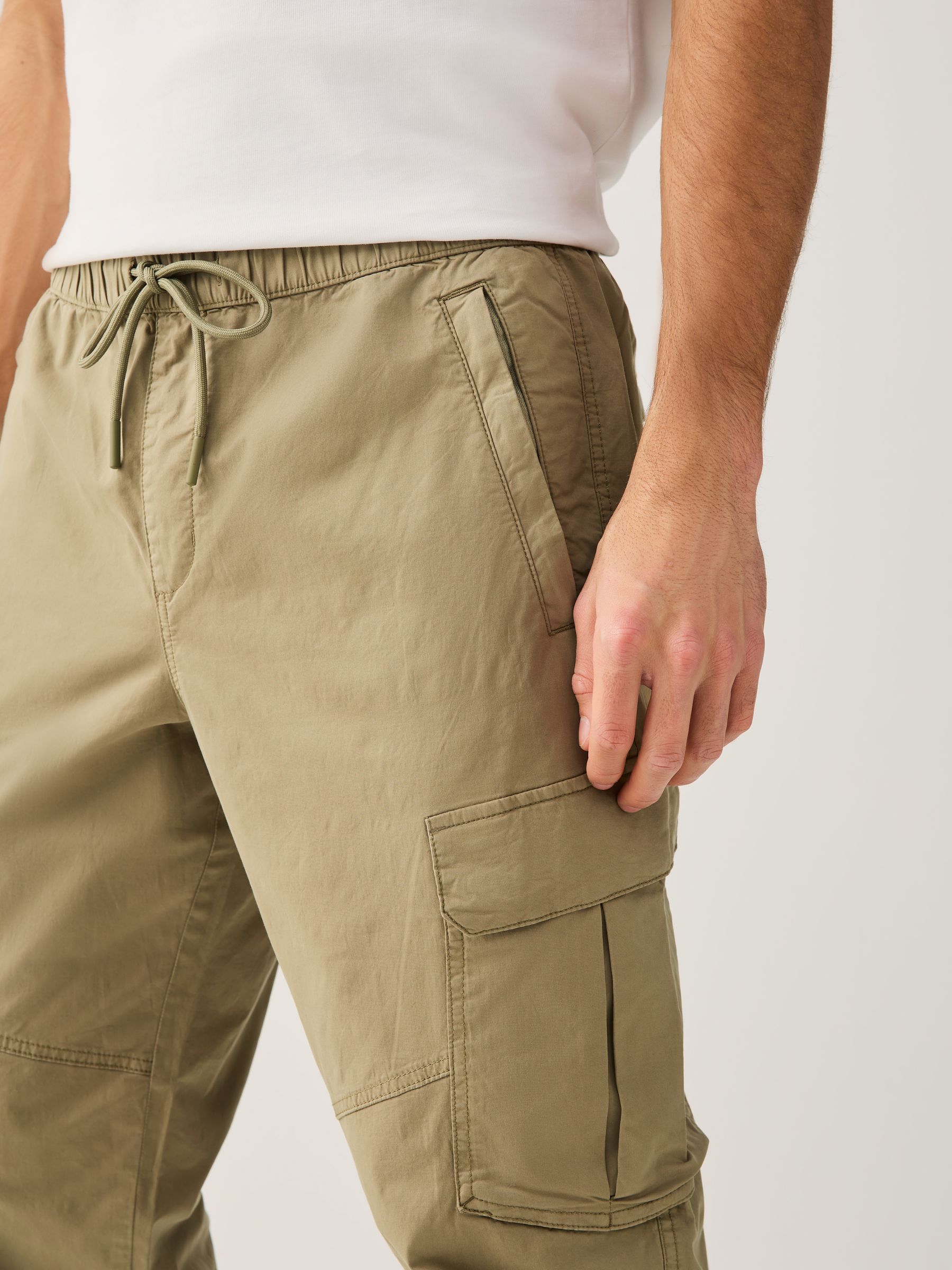 Buy Sand Regular Tapered Fit Cotton Stretch Cargo Trousers from