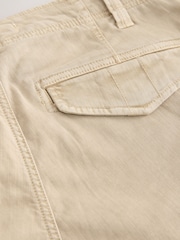 Stone Relaxed Fit Authentic Washed Cotton Rich Cargo Trousers With Stretch - Image 10 of 11