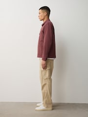 Stone Relaxed Fit Authentic Washed Cotton Rich Cargo Trousers With Stretch - Image 4 of 11