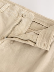 Stone Relaxed Fit Authentic Washed Cotton Rich Cargo Trousers With Stretch - Image 8 of 11