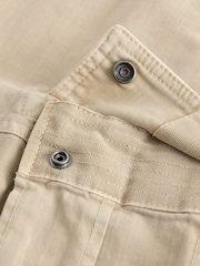 Stone Relaxed Fit Authentic Washed Cotton Rich Cargo Trousers With Stretch - Image 9 of 11