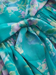 Green Floral Embellished Occasion Dress (3-16yrs) - Image 7 of 7