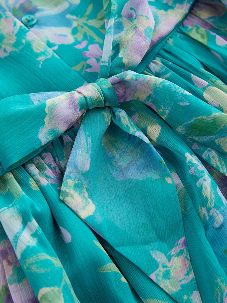 Green Floral Embellished Occasion Dress (3-16yrs) - Image 7 of 7