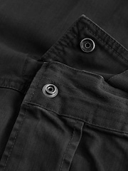 Black Relaxed Fit Authentic Washed Cotton Rich Cargo Trousers With Stretch - Image 10 of 11