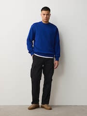 Black Relaxed Fit Authentic Washed Cotton Rich Cargo Trousers With Stretch - Image 3 of 6