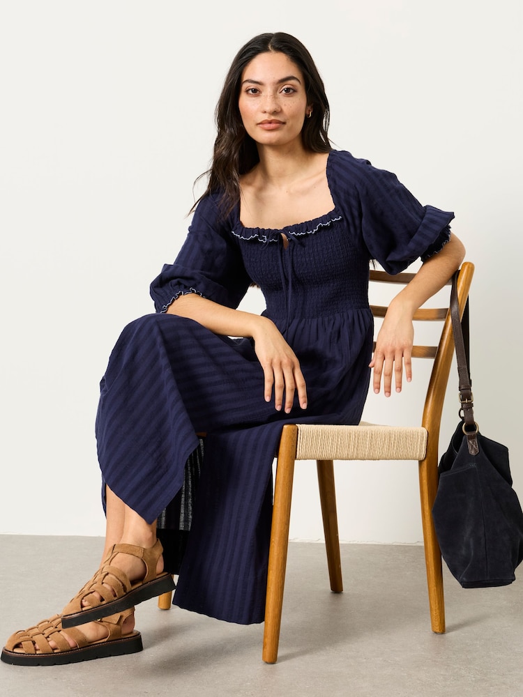 FatFace Amelie Navy Midi Dress - Image 1 of 6