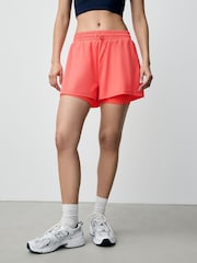 Coral Pink Sports Run Shorts - Image 3 of 10