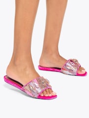 Kurt Geiger London Gold Chelsea Flat Sandals - Image 1 of 5