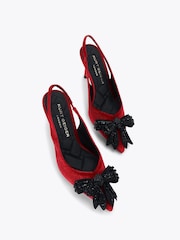 Kurt Geiger London Red Belgravia Bow High Sling Shoes - Image 3 of 5