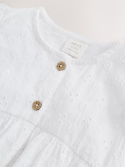 White Broiderie Woven Baby Dress With Intergrated Bodysuit (0mths-2yrs) - Image 4 of 8