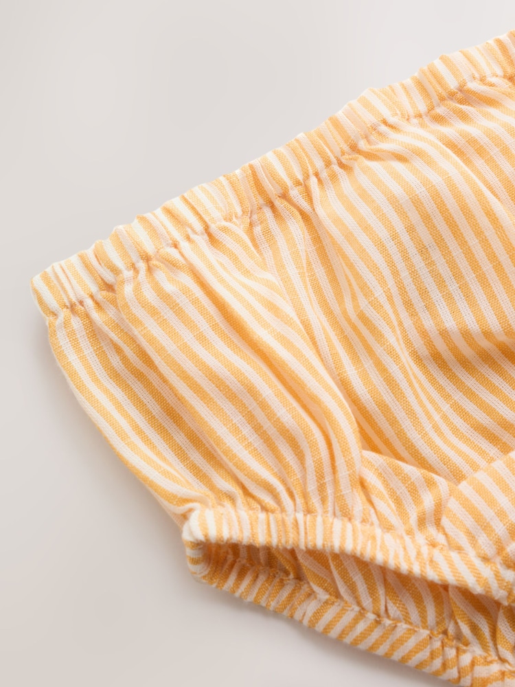 برتقالي مقلم - طقم 2 قطعة من فستان وسروال داخلي منسوج للبيبي (0 شهر - 2 سنتين) - صورة 12 من 12 برتقالي مقلم - طقم 2 قطعة من فستان وسروال داخلي منسوج للبيبي (0 شهر - 2 سنتين) - صورة 12 من 12