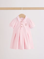Pink White Short Sleeve Baby Dresses 2 Pack (0mths-3yrs) - Image 3 of 9