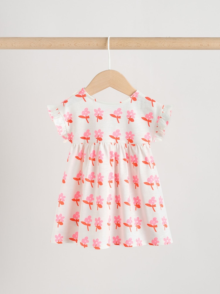 pink and white floral dress short White And Pink Floral Short Dress