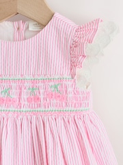 Pink Stripe Woven Baby Dress and Knickers Set 2 Piece (0mths-2yrs) - Image 4 of 9