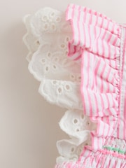 Pink Stripe Woven Baby Dress and Knickers Set 2 Piece (0mths-2yrs) - Image 6 of 9