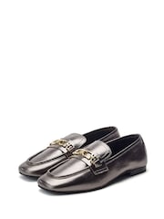Moda in Pelle Grey Earley Square Toe Snaffle Loafers - Image 2 of 4