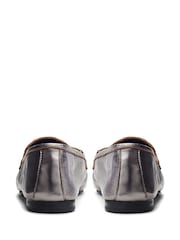 Moda in Pelle Grey Earley Square Toe Snaffle Loafers - Image 3 of 4