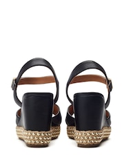 Moda in Pelle Janeen Ball Trim Mid Height Square Toe Comfort Wedge Sandals - Image 3 of 4