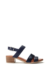 Azul - Moda in Pelle Kala Asymetric Bajo Block Heel Sandals - Imagen 1 de 4