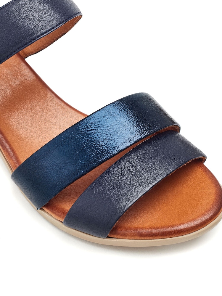 Azul - Moda in Pelle Kala Asymetric Bajo Block Heel Sandals - Imagen 4 de 4