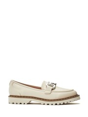 Moda in Pelle Ettalee Matte Snaffle Trim Comfort Cleated White Loafers - Image 1 of 4