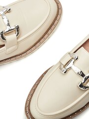 Moda in Pelle Ettalee Matte Snaffle Trim Comfort Cleated White Loafers - Image 4 of 4