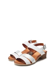 Blanco - Moda in Pelle Kala Asymetric Bajo Block Heel Sandals - Imagen 2 de 4