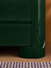 MADE.COM Dark Green Gloss Kain Bedside Table - Image 3 of 5