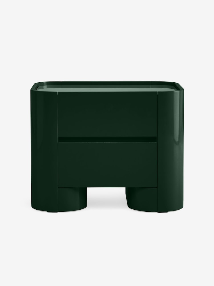 MADE.COM Dark Green Gloss Kain Bedside Table - Image 5 of 5 MADE.COM Dark Green Gloss Kain Bedside Table - Image 5 of 5