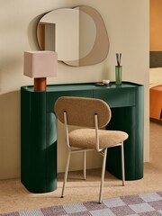 MADE.COM Dark Green Gloss Kain 2 Drawer Console Dressing Table - Image 1 of 5