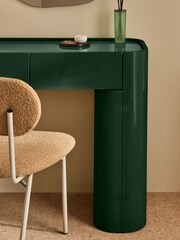 MADE.COM Dark Green Gloss Kain 2 Drawer Console Dressing Table - Image 3 of 5